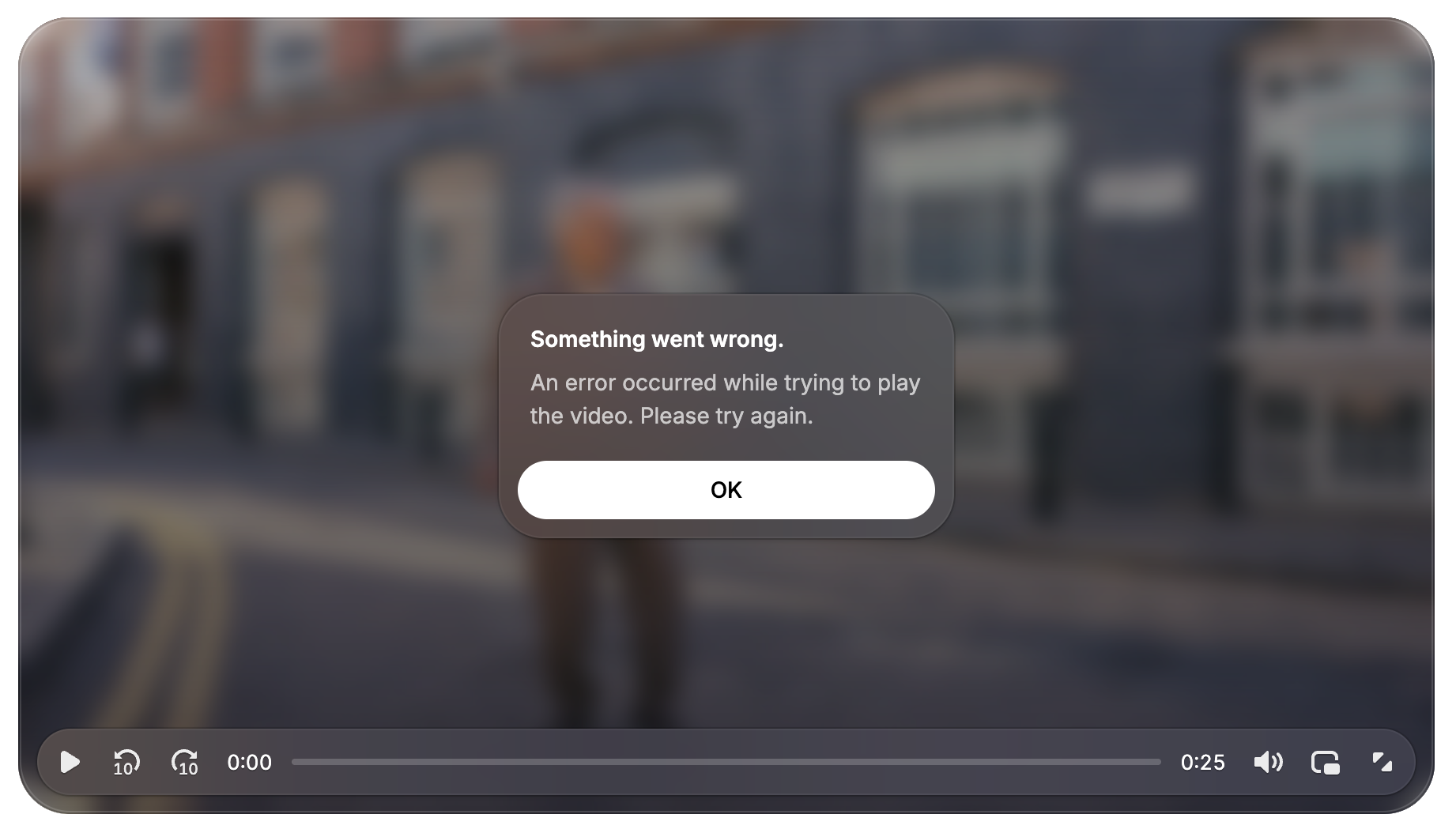 Default error dialog
